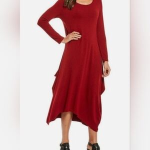 bryn Walker Long Sleeve Red Dress